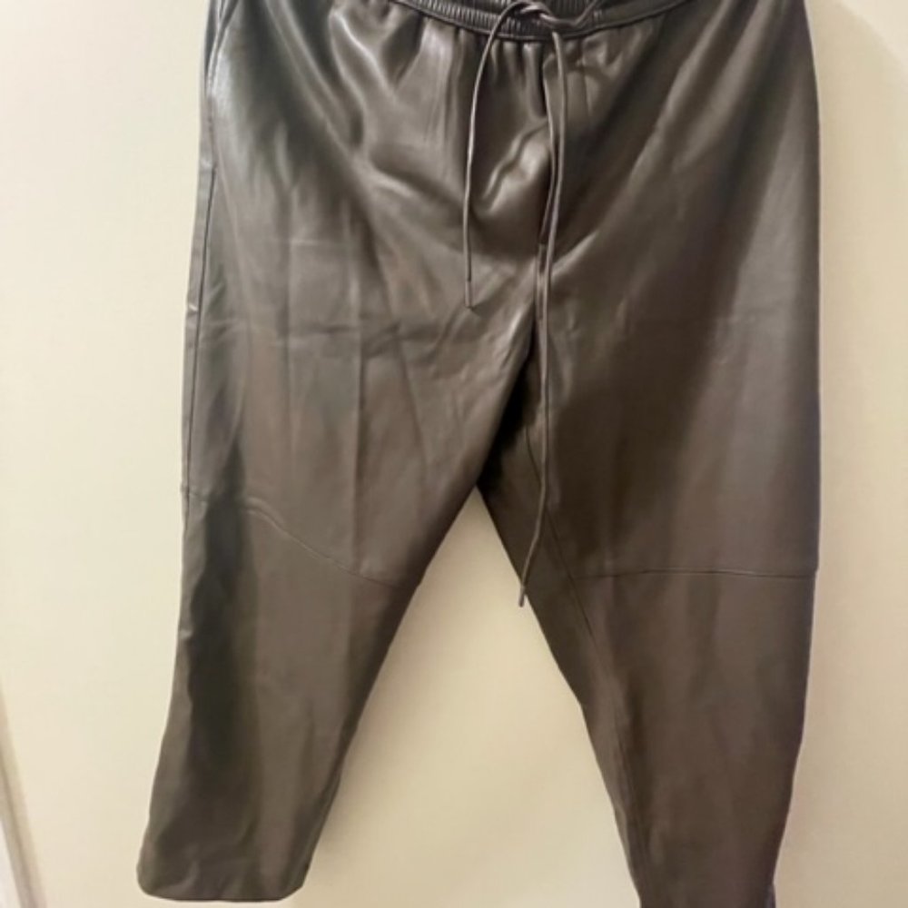 MANGO beautiful leather pants brown colour size XXL